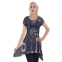 Abstract Art Short Sleeve Side Drop Tunic by ValentinaDesign