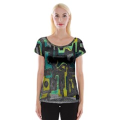 Abstract Art Women s Cap Sleeve Top by ValentinaDesign