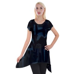 Abstract Art Short Sleeve Side Drop Tunic by ValentinaDesign