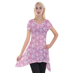 Roses Pattern Short Sleeve Side Drop Tunic by Valentinaart