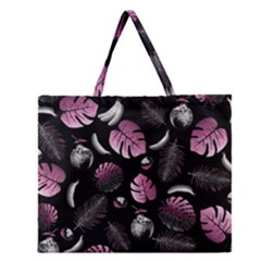 Tropical Pattern Zipper Large Tote Bag by Valentinaart