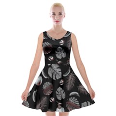 Tropical Pattern Velvet Skater Dress by Valentinaart