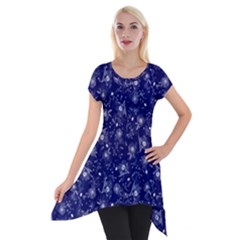 Floral Pattern Short Sleeve Side Drop Tunic by ValentinaDesign