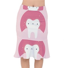 Sad Tooth Pink Mermaid Skirt by Mariart