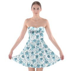 Floral Pattern Strapless Bra Top Dress by ValentinaDesign