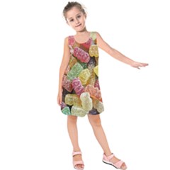 Jelly Beans Candy Sour Sweet Kids  Sleeveless Dress by Nexatart