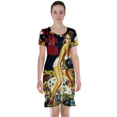 Attack Of The 50 Ft Woman Short Sleeve Nightdress by Valentinaart