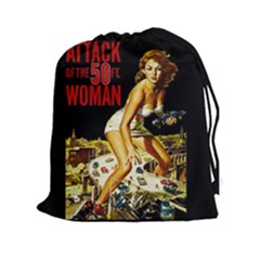 Attack Of The 50 Ft Woman Drawstring Pouches (xxl) by Valentinaart