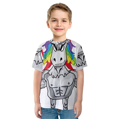 Angry Unicorn Kids  Sport Mesh Tee by KAllan