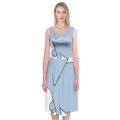 Illustrain Elephant Animals Midi Sleeveless Dress by Mariart