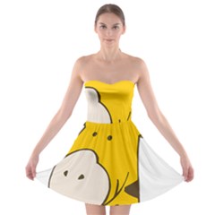 Illustrain Giraffe Face Animals Strapless Bra Top Dress by Mariart