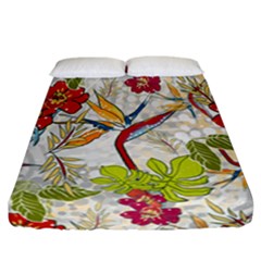 Flower Floral Red Green Tropical Fitted Sheet (california King Size) by Mariart