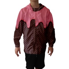 Ice Cream Pink Choholate Plaid Chevron Hooded Wind Breaker (kids) by Mariart