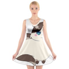 Ragdoll Cat For Life V-neck Sleeveless Skater Dress by Catifornia