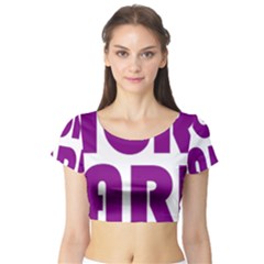 Migraine Warrior With Ribbon Short Sleeve Crop Top (tight Fit) by MigraineursHideout