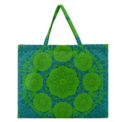 Summer And Festive Touch Of Peace And Fantasy Zipper Large Tote Bag by pepitasart