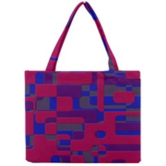 Offset Puzzle Rounded Graphic Squares In A Red And Blue Colour Set Mini Tote Bag by Mariart