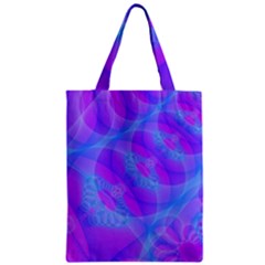 Original Purple Blue Fractal Composed Overlapping Loops Misty Translucent Zipper Classic Tote Bag by Mariart