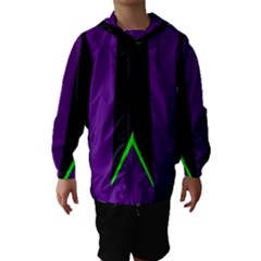 Rays Light Chevron Purple Green Black Line Hooded Wind Breaker (kids) by Mariart