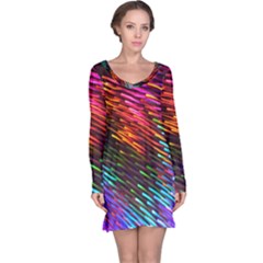 Rainbow Shake Light Line Long Sleeve Nightdress by Mariart