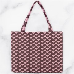 Chocolate Pink Hearts Gift Wrap Mini Tote Bag by Mariart