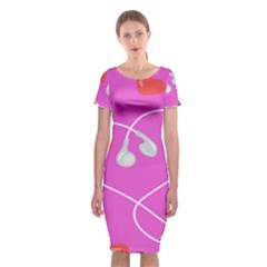 Heart Love Pink Red Classic Short Sleeve Midi Dress by Mariart