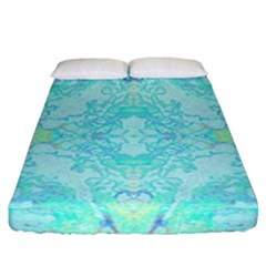 Green Tie Dye Kaleidoscope Opaque Color Fitted Sheet (california King Size) by Mariart