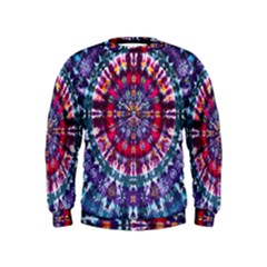 Red Purple Tie Dye Kaleidoscope Opaque Color Kids  Sweatshirt by Mariart