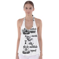 Eat, Sleep, Meditate, Repeat  Babydoll Tankini Top by Valentinaart