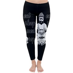 Eat, Sleep, Meditate, Repeat  Classic Winter Leggings by Valentinaart