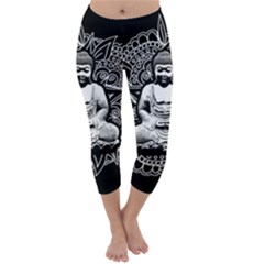 Ornate Buddha Capri Winter Leggings  by Valentinaart