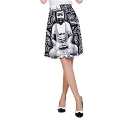 Ornate Buddha A-line Skirt by Valentinaart