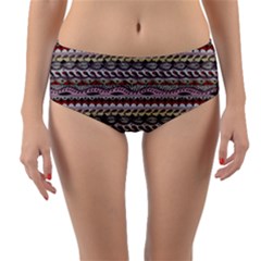 Aztec Pattern Patterns Reversible Mid-waist Bikini Bottoms by BangZart