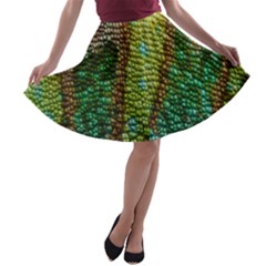 Chameleon Skin Texture A-line Skater Skirt by BangZart