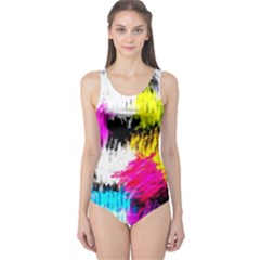 Colorful Blurry Paint Strokes                         Women s One Piece Swimsuit by LalyLauraFLM