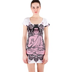 Ornate Buddha Short Sleeve Bodycon Dress by Valentinaart