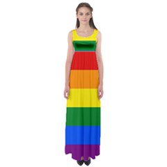 Pride Rainbow Flag Empire Waist Maxi Dress by Valentinaart