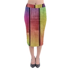 Colourful Wood Painting Midi Pencil Skirt by BangZart