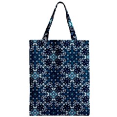 Boho Blue Fancy Tile Pattern Zipper Classic Tote Bag by KirstenStar