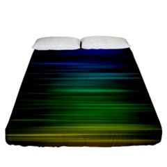 Blue And Green Lines Fitted Sheet (california King Size) by BangZart