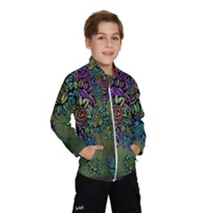 Grunge Rose Background Pattern Wind Breaker (kids) by BangZart