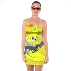 Funny Cartoon Punk Banana Illustration One Soulder Bodycon Dress by BangZart