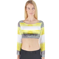 Nonbinary Flag Long Sleeve Crop Top by AnarchistTransPride