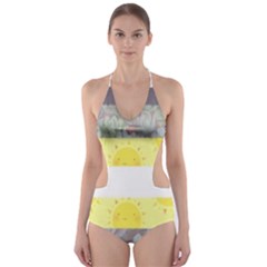 Cute Flag Cut-out One Piece Swimsuit by TransPrints