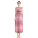 Usa Flag Red Blood Large Gingham Check Button Up Chiffon Maxi Dress View1