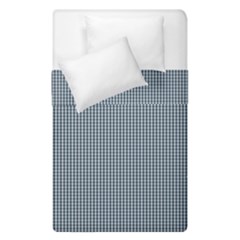 Silent Night Blue Mini Gingham Check Plaid Duvet Cover Double Side (single Size) by PodArtist