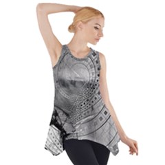 Fragmented Fractal Memories And Gunpowder Glass Side Drop Tank Tunic by jayaprime