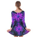 Beautiful Ultraviolet Lilac Orchid Fractal Flowers Long Sleeve Velvet Skater Dress View2