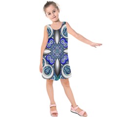 Fractal Cathedral Pattern Mosaic Kids  Sleeveless Dress by BangZart