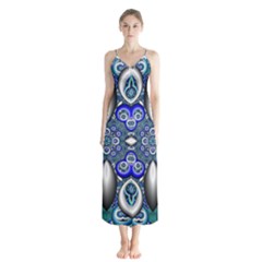 Fractal Cathedral Pattern Mosaic Button Up Chiffon Maxi Dress by BangZart